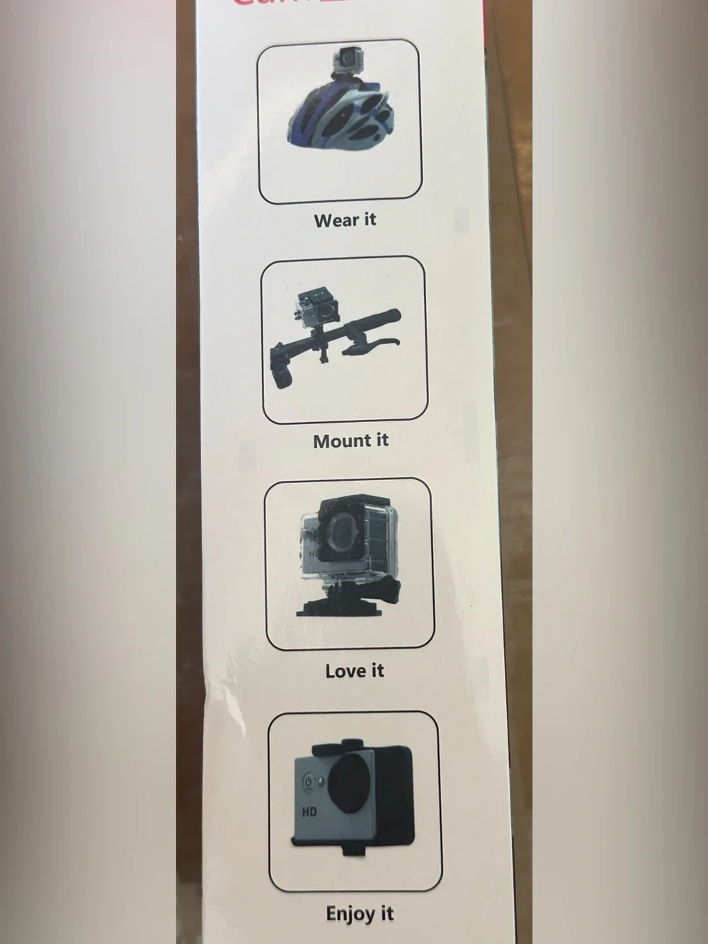 Black Sports Action Camera with Waterproof Housing - 1080p